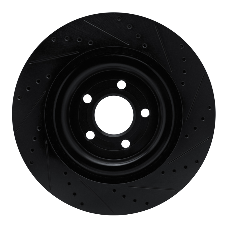 Ford Explorer Brake Rotor (1) - Rear Left - R1 Concepts - Drilled & Slotted - Black - `20-`25
